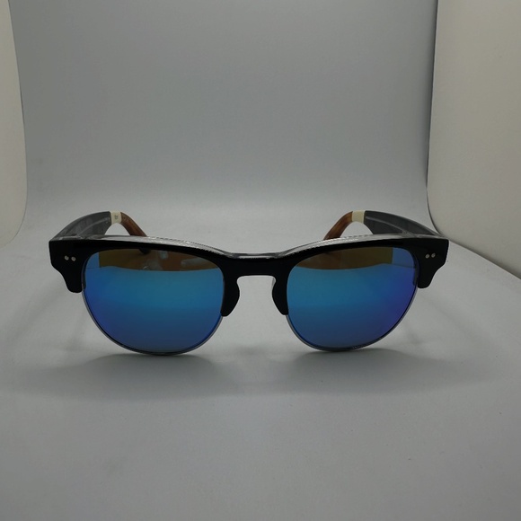 NWOT TOMS Sunglasses - Lobamba Gloss Black Silver Metal with Chrome grey Lens - Picture 1 of 2